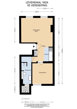 Floorplan - Levendaal 162A, 2311 JR Leiden